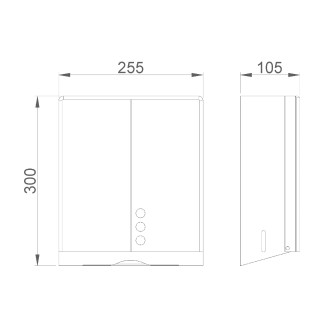 Zásobník na papírové ručníky 255x300x105mm, nerez lesk 04046.B