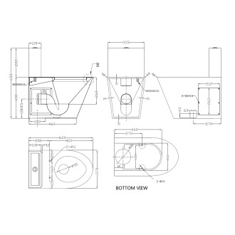 WC kombi mísa s nádržkou včetně splachovacího mechanismu a WC sedátka, nerez mat 13016.S