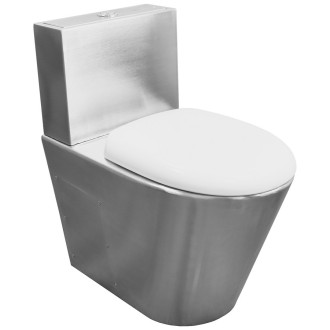 WC kombi mísa s nádržkou včetně splachovacího mechanismu a WC sedátka, nerez mat 13016.S