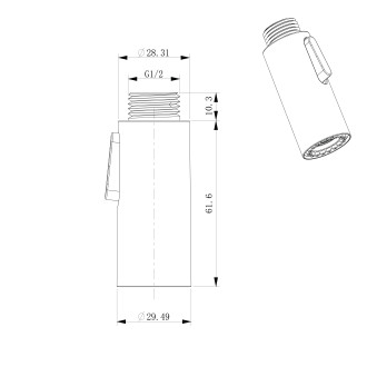 FLAWO výsuvná sprcha dřezové baterie 1/2", 2 režimy, černá mat FR583B FR583B