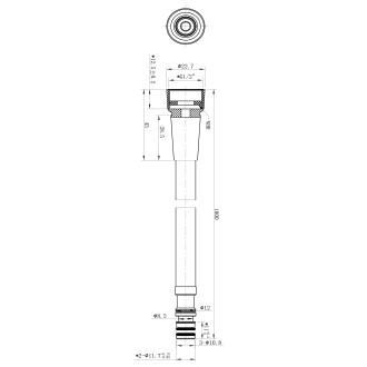 Sprchová hadice pro výsuvné sprchy, F1/2"-průměr 11mm, 180cm FR584