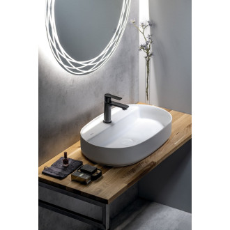 INFINITY OVAL keramické umyvadlo na desku, 60x40cm, bílá mat 10NF65060-2L