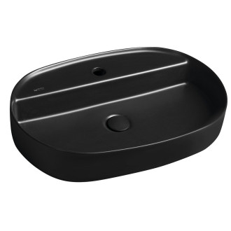 INFINITY OVAL keramické umyvadlo na desku, 60x40cm, černá mat 10NF65060-2N