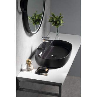 INFINITY OVAL keramické umyvadlo na desku, 60x40cm, černá mat 10NF65060-2N
