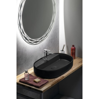 INFINITY OVAL keramické umyvadlo na desku, 60x40cm, černá mat 10NF65060-2N