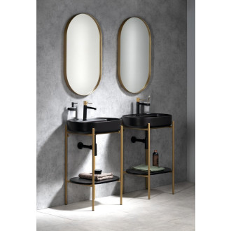 INFINITY OVAL keramické umyvadlo na desku, 60x40cm, černá mat 10NF65060-2N