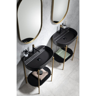 INFINITY OVAL keramické umyvadlo na desku, 60x40cm, černá mat 10NF65060-2N