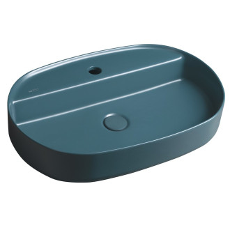 INFINITY OVAL keramické umyvadlo na desku, 60x40cm, zelená petrol 10NF65060-2P