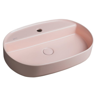 INFINITY OVAL keramické umyvadlo na desku, 60x40cm, růžová Salmon 10NF65060-2S