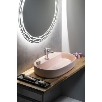 INFINITY OVAL keramické umyvadlo na desku, 60x40cm, růžová Salmon 10NF65060-2S