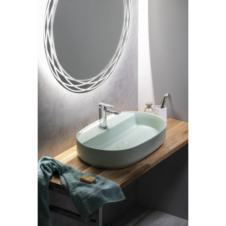 INFINITY OVAL keramické umyvadlo na desku, 60x40cm, zelená mint 10NF65060-2T