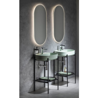 INFINITY OVAL keramické umyvadlo na desku, 60x40cm, zelená mint 10NF65060-2T