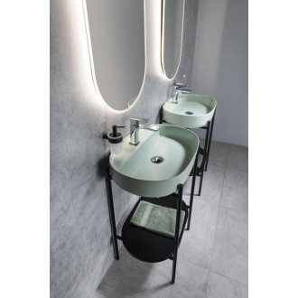 INFINITY OVAL keramické umyvadlo na desku, 60x40cm, zelená mint 10NF65060-2T