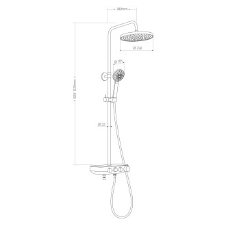 FARRAO sprchový sloup s baterií a napouštěním, chrom SL450
