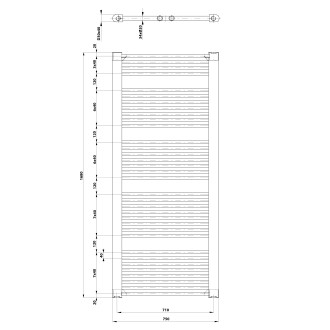 DIRECT otopné těleso s bočním připojením 750x1680 mm, bílá ILR67T