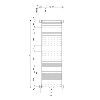DIRECT otopné těleso se středovým připojením, 450x1320 mm, bílá ELM34T
