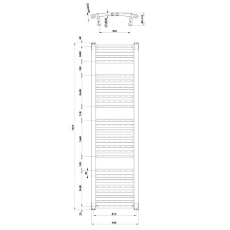 ORBIT otopné těleso s bočním připojením 450x1320 mm, bílá ILO34T