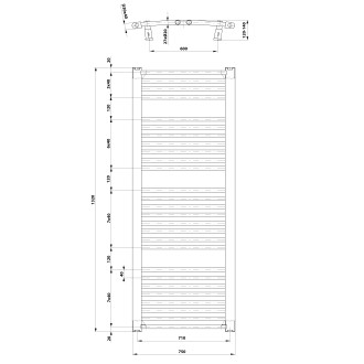 ORBIT otopné těleso s bočním připojením 750x1320 mm, bílá ILO37T
