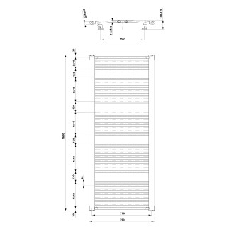 ORBIT otopné těleso s bočním připojením 750x1680 mm, bílá ILO67T