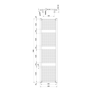 ORBIT otopné těleso s bočním připojením 600x1850 mm, bílá ILO86T