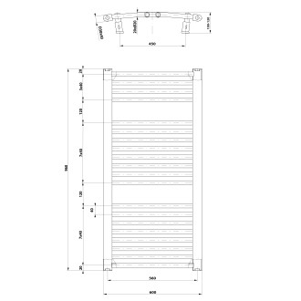 ORBIT otopné těleso s bočním připojením 600x960 mm, bílá ILO96T
