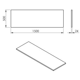 PLATO deska Rockstone 1500x24x500mm, bílá mat PL150-0101