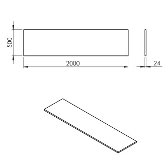 PLATO deska Rockstone 2000x24x500mm, bílá mat PL200-0101