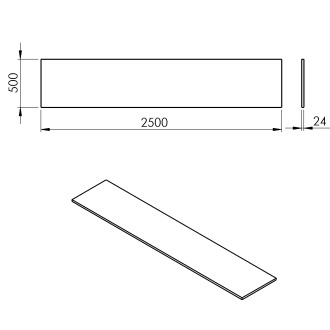 PLATO deska Rockstone 2500x24x500mm, bílá mat PL250-0101