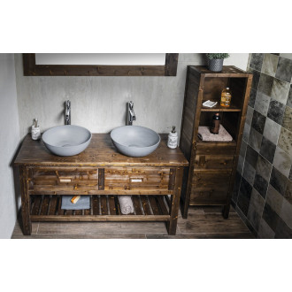 BRAND umyvadlová skříňka 130x73x50cm, mořený smrk BA131S