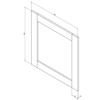 BRAND zrcadlo v dřevěném rámu 800x800mm, mořený smrk BA051S