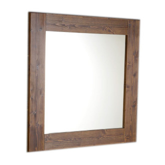 BRAND zrcadlo v dřevěném rámu 800x800mm, mořený smrk BA051S
