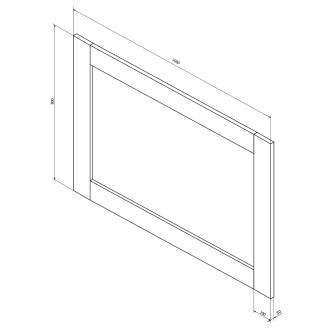 BRAND zrcadlo v dřevěném rámu 1000x800mm, mořený smrk BA056S