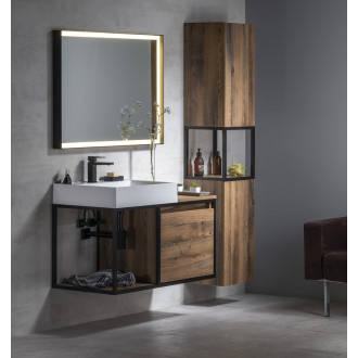SKARA skříňka 35x171x32cm, 2x dvířka, levá/pravá, černá mat/dub Collingwood CG010-1919