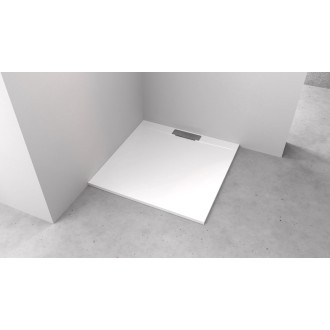 KAZUKO sprchová vanička z litého mramoru, čtverec 90x90cm, bílá 40332