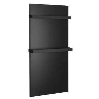 ENIS koupelnový sálavý topný panel 600W, 590x1200 držáky ručníků, IP44, černá mat RH600B-2