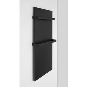 ENIS koupelnový sálavý topný panel 600W, 590x1200 držáky ručníků, IP44, černá mat RH600B-2