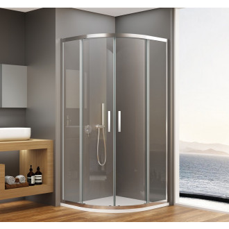 BORG čtvrtkruhová sprchová zástěna 900x900x1950 mm, R550, čiré sklo 751.090.1