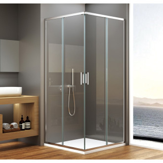 BORG čtvercová sprchová zástěna 800x800x1950 mm, čiré sklo 751.180.1