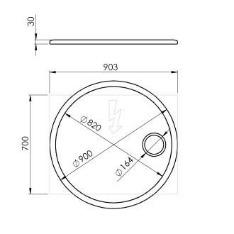 FLOAT kulaté zrcadlo s LED podsvícením ? 90cm, .zrcátko, senzor, 3500-6500K, bílá FT900