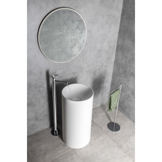 ALTONA umyvadlo volně stojící, litý mramor, průměr 43,5x85cm, kryt výpusti, bílá mat AT435