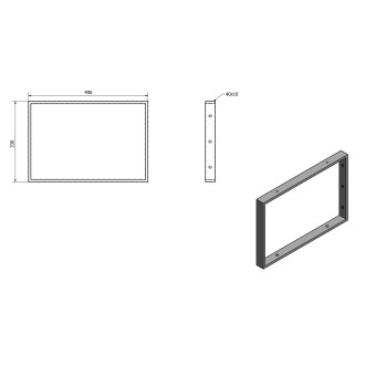 Podpěrná konzole 490x330x40mm, lakovaná ocel, zlato mat, 1 ks 30377
