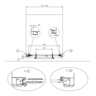 ANTIQUE sprchové dveře otočné, 800mm, pravé, ČIRÉ sklo, bronz, světlý odstín GQ1380RCL
