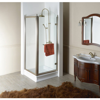 ANTIQUE sprchové dveře otočné, 800mm, pravé, ČIRÉ sklo, bronz, světlý odstín GQ1380RCL