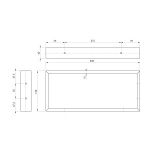 Podpěrná konzole 350x150x40mm, lakovaná ocel, bílá mat, 1 ks 30378