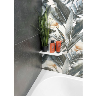 ABELINE rohová police rockstone 300x100mm, excentrická, bílá mat AE300-0101