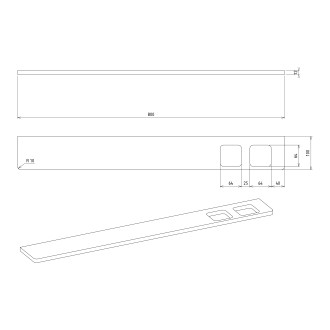 ABELINE police, sklenka + dávkovač/černá, 800mm, rockstone, bílá mat AE802-0101-03
