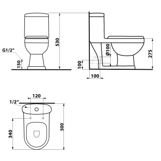 PETIT WC kombi dětské, zadní/spodní odpad, bílá PT520