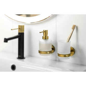 X-ROUND GOLD dávkovač mýdla 200ml, mléčné sklo, zlato mat XR103GB