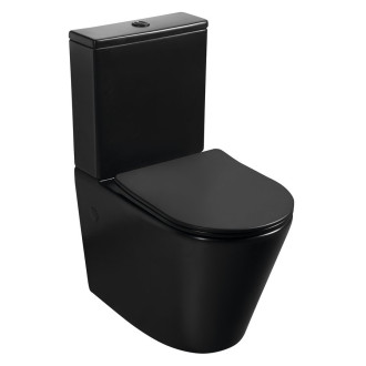 PACO RIMLESS WC kombi mísa s nádržkou, spodní/zadní odpad, černá mat PC1012WRB