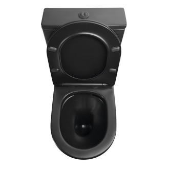 PACO RIMLESS WC kombi mísa s nádržkou, spodní/zadní odpad, černá mat PC1012WRB